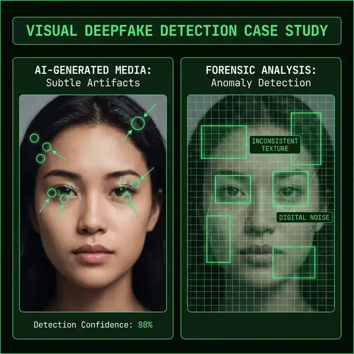 Visual deepfake detection case study
